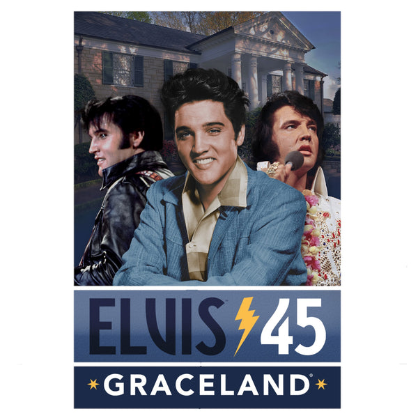 graceland Elvis 45 Collage Postcard