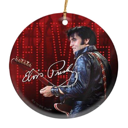 graceland Elvis 68 Special Glass Ornament