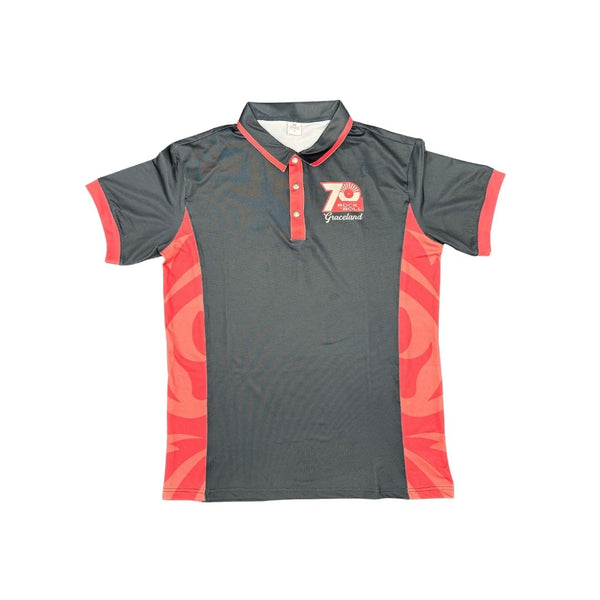 graceland Elvis 70 Years of Rock N Roll Polo