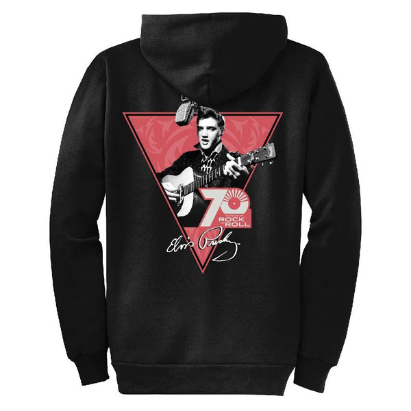 Graceland Elvis 70 Years Of Rock N Roll Zip Hoodie