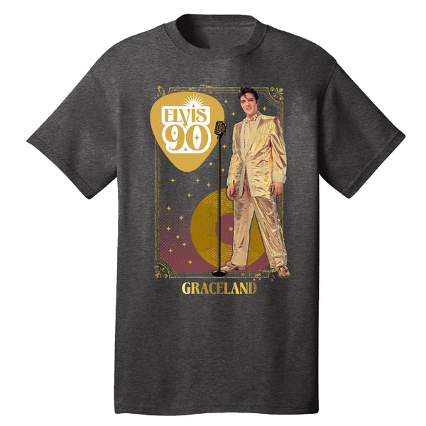 graceland Elvis 90 Gold Suit Microphone T-Shirt