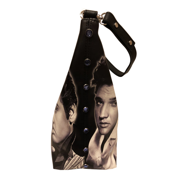Graceland Elvis Black And White Collage Handbag