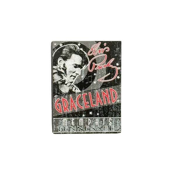 Graceland Elvis Black Leather Poster Magnet