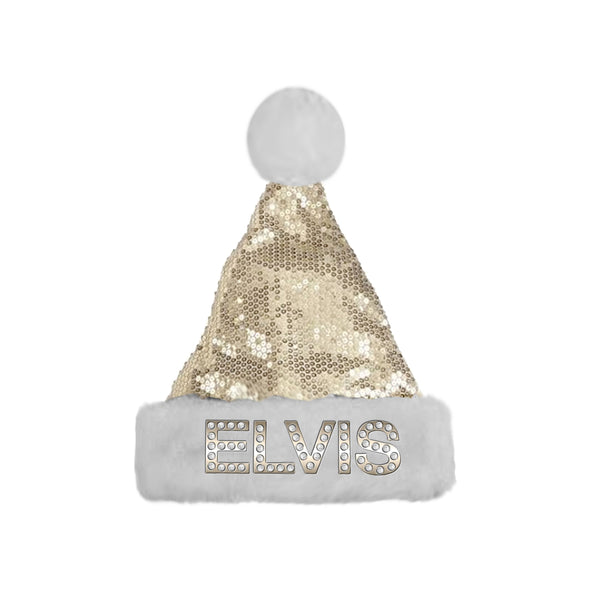 graceland ELVIS Gold Sequin Santa Hat