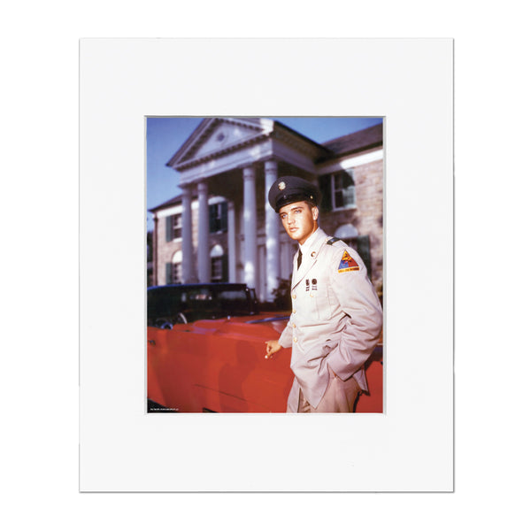 graceland Elvis Graceland Army Matted Photo