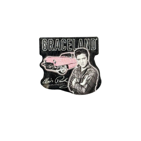 graceland Elvis Graceland Pink Classic Car Magnet