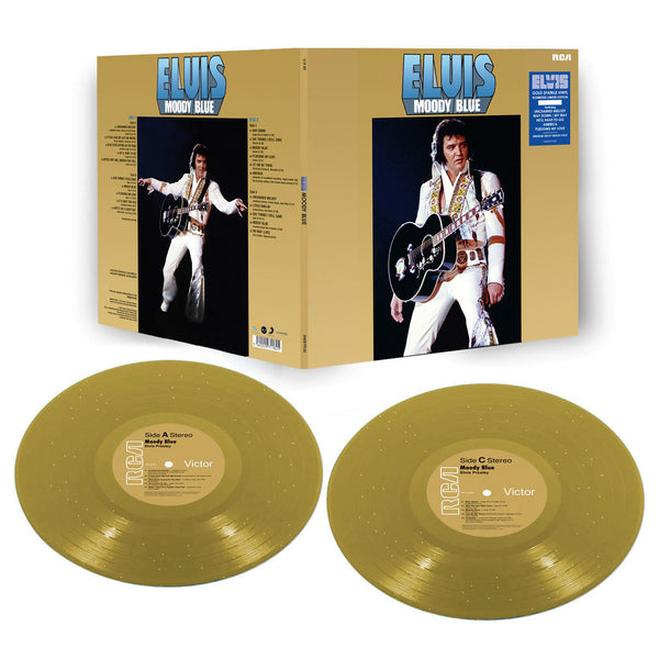 graceland Elvis Moody Blue Gold Sparkle FTD LP Set