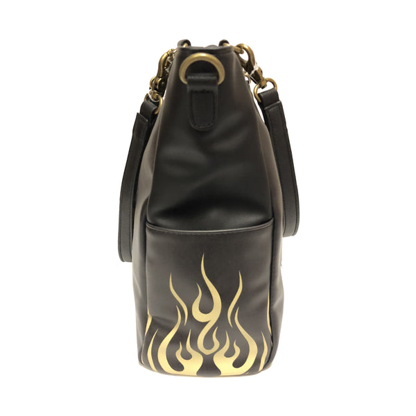 Graceland Elvis Motorcycle Flames Tote Bag