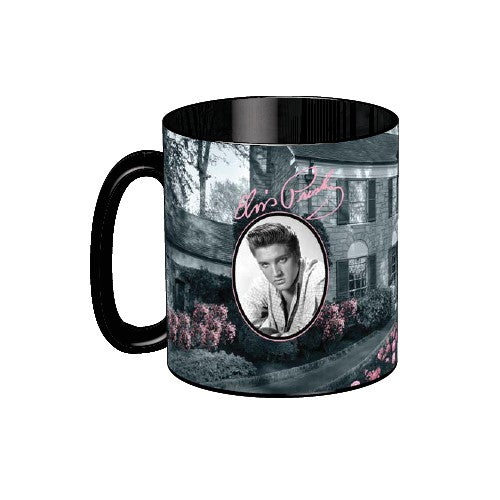 graceland Elvis Pink Classic Car Roses Coffee Mug