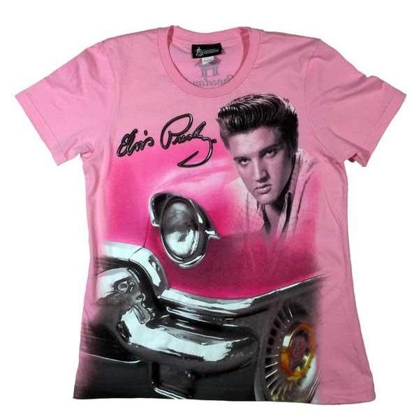 graceland Elvis Pink Classic Car Women's T-Shirt
