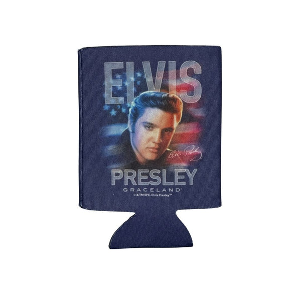 graceland Elvis Portrait American Flag Can Coolie