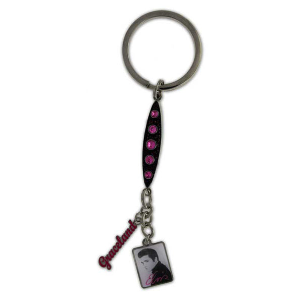 Graceland Elvis Portrait Gem Bar Key Ring