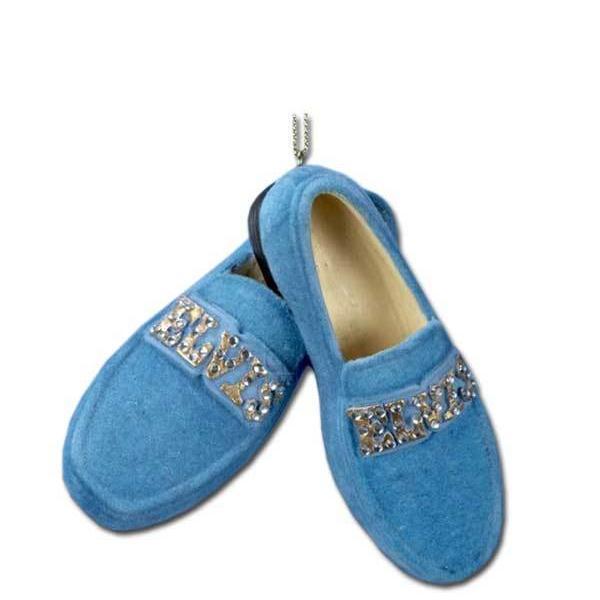 graceland Elvis Presley Blue Suede Shoes Ornament