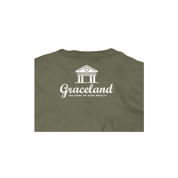 Graceland Elvis Presley Guitar Flag Army T-Shirt