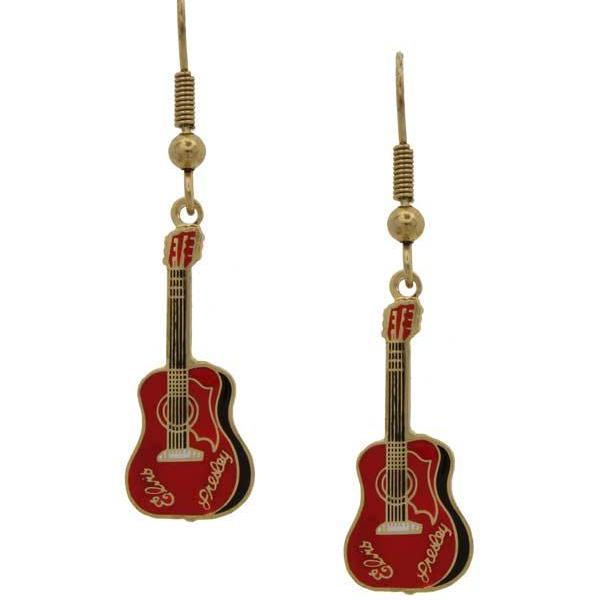 graceland Elvis Presley Red Guitar Earrings