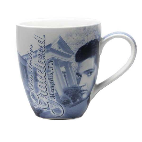 graceland Elvis Presley's Graceland Blue Sepia Mug