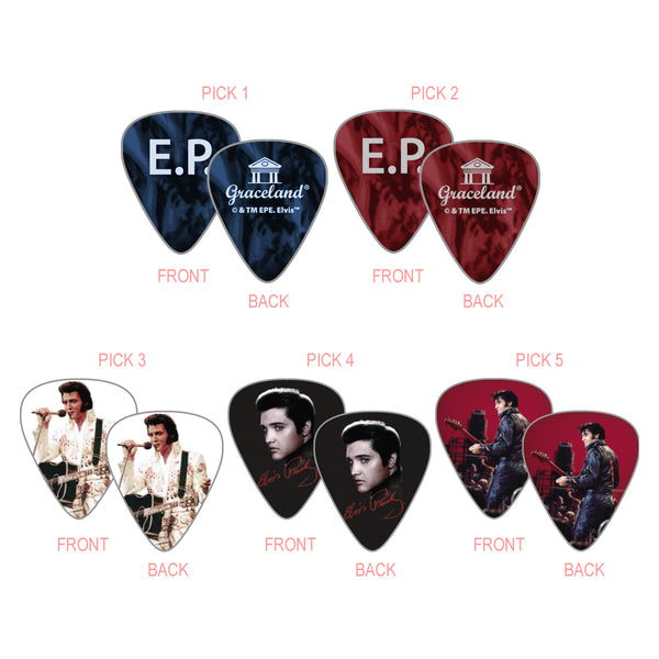 Graceland Elvis Presley Set Of 5 Guitar Picks