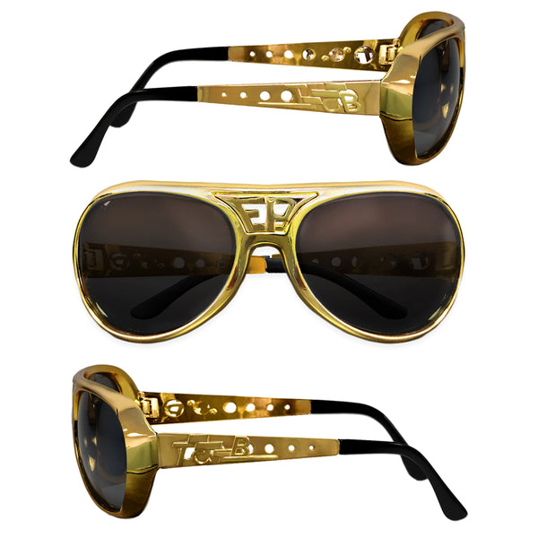 graceland Elvis Presley TCB Gold Sunglasses