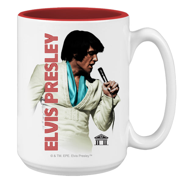 graceland Elvis Presley White Suit Coffee Mug