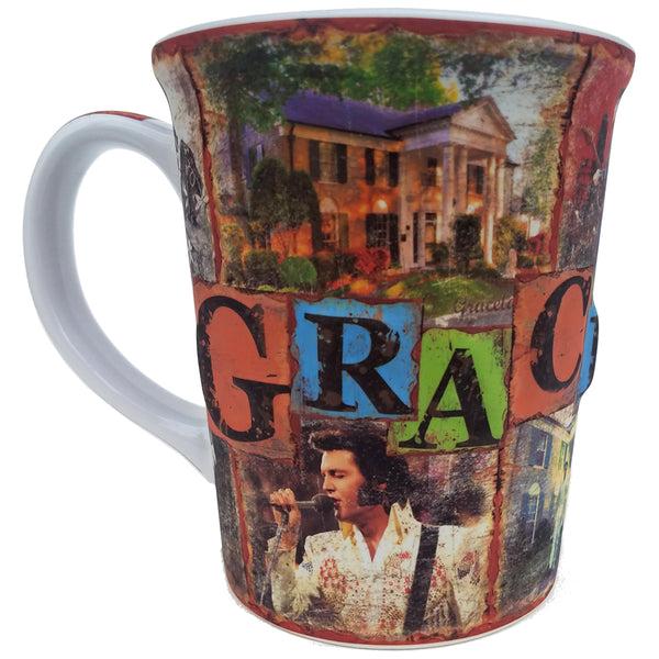 graceland Graceland Elvis Rustic Embossed Coffee Mug