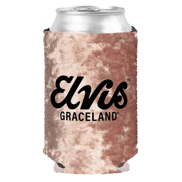 graceland Elvis Script Rose Velvet Can Coolie