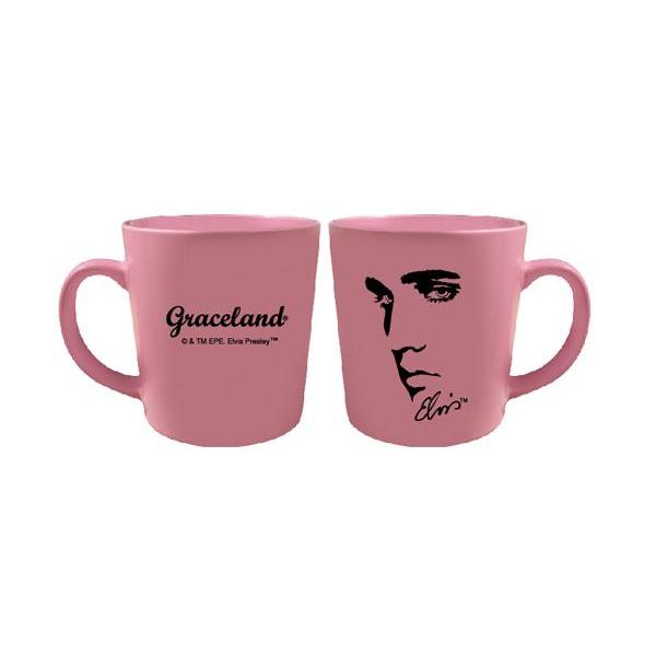 graceland Elvis Signature Profile Pink Coffee Mug