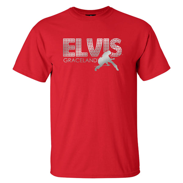 Graceland ELVIS Silhouette Metallic Print T-Shirt