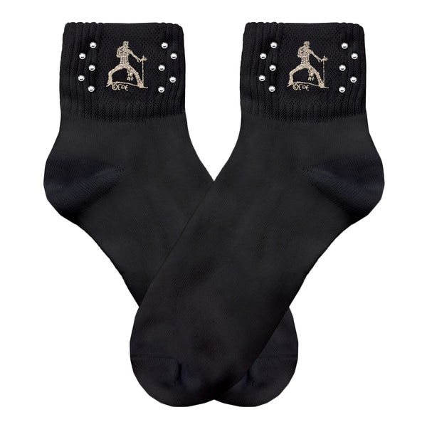 Graceland Elvis Silhouette Rhinestone Socks