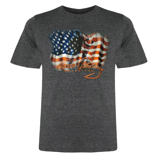 graceland Elvis Silhouette Shadow Flag T-Shirt