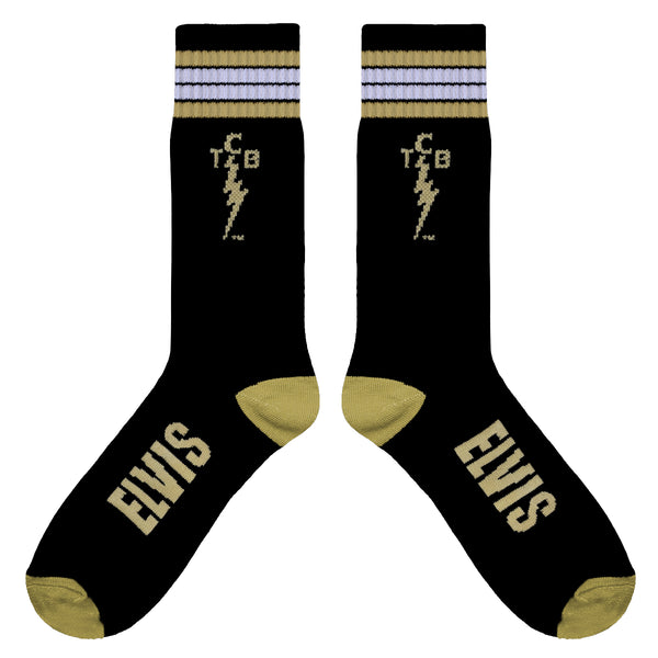 graceland Elvis TCB Striped Socks
