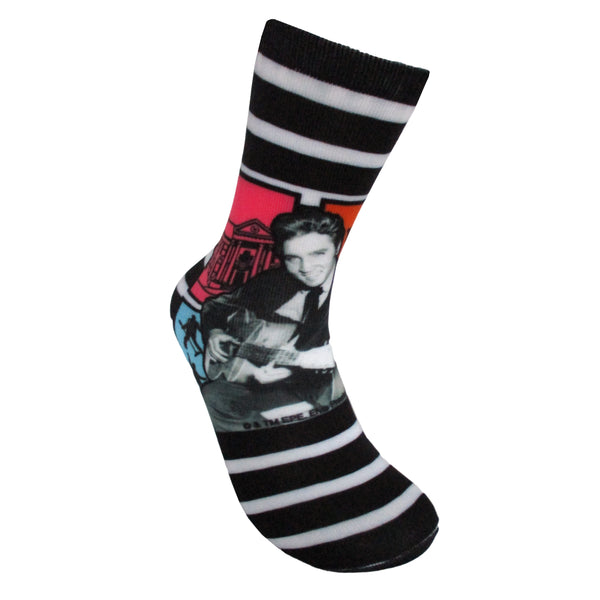 graceland Elvis With Guitar Sublimated Socks