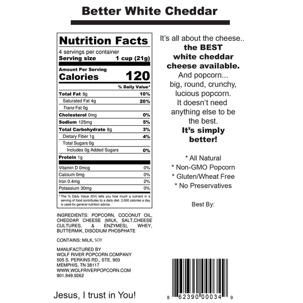 Graceland Graceland Better White Cheddar Popcorn