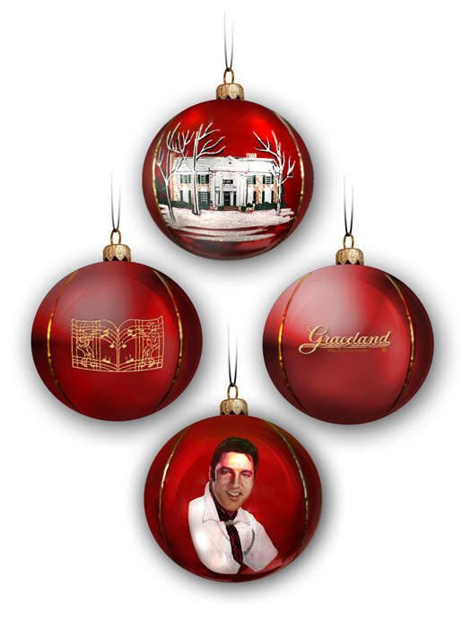 graceland Graceland Four Panel Red Round Ornament
