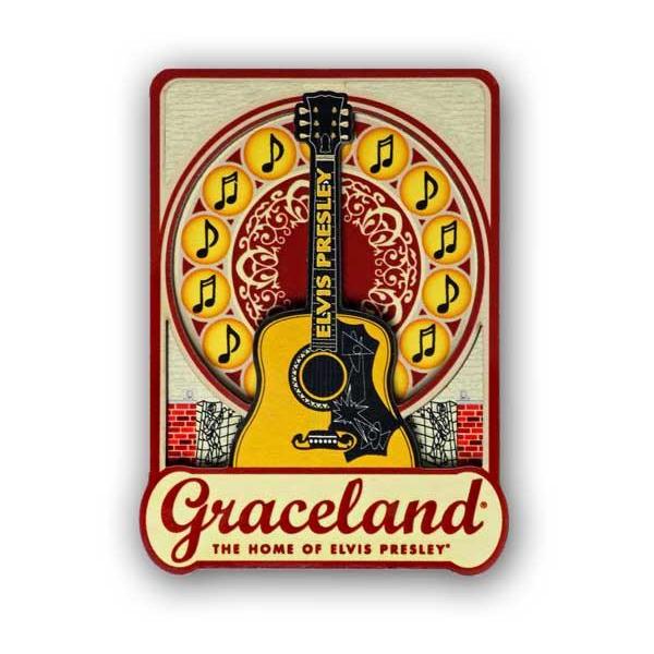 graceland Graceland Guitar Die Cut Wood Magnet