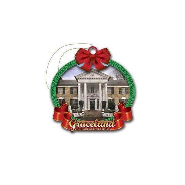 graceland Graceland Mansion 2D Wood Wreath Ornament
