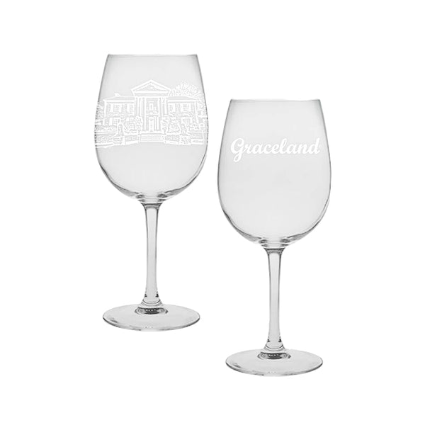 graceland Sketched Graceland Mansion Wine Glass