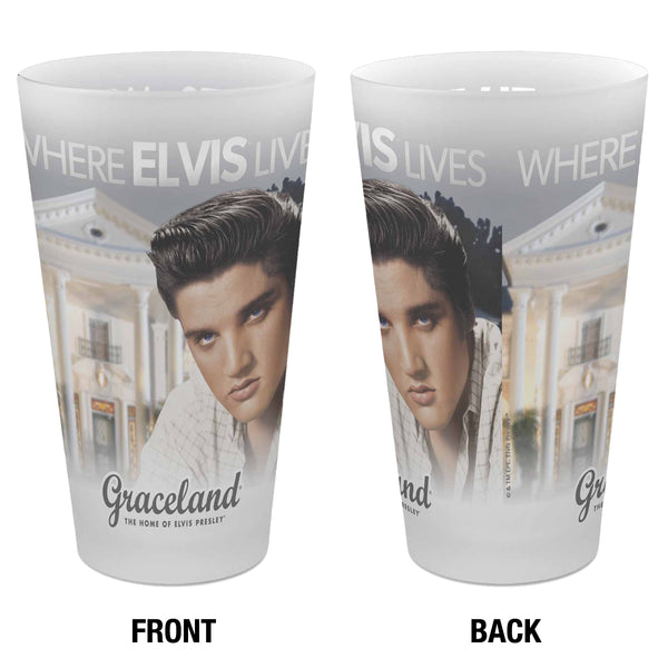 Graceland Where Elvis Lives Frosted Pint Glass