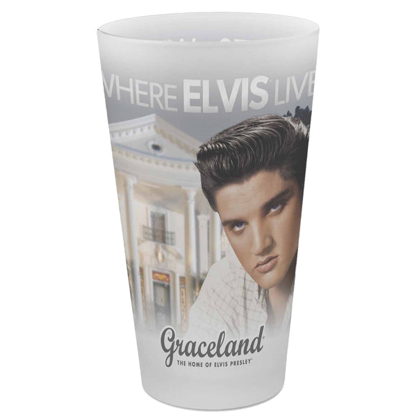 graceland Where Elvis Lives Frosted Pint Glass