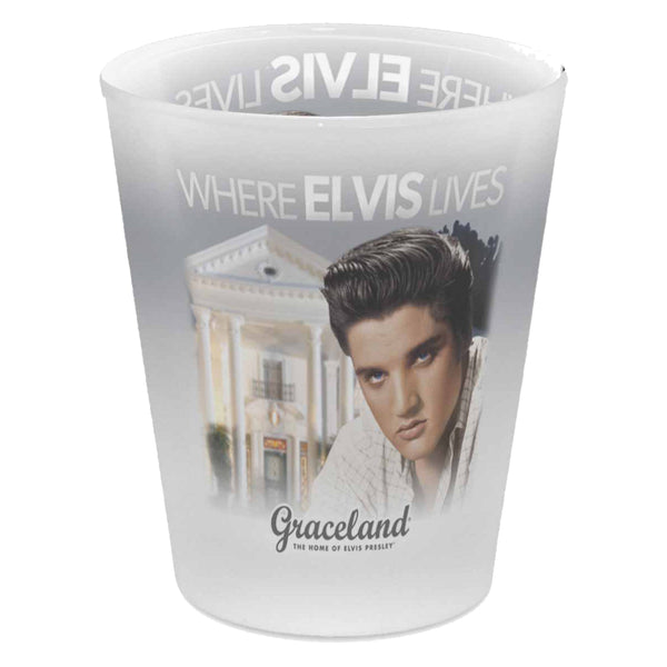 graceland Where Elvis Lives Frosted Shot Glass