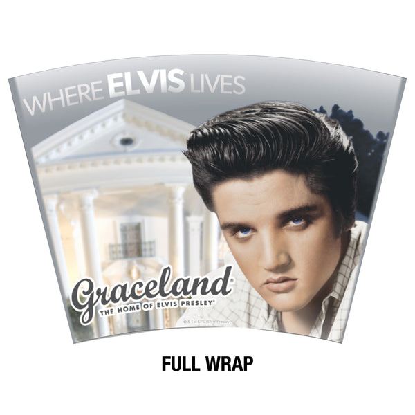 Graceland Where Elvis Lives Glitter Travel Tumbler