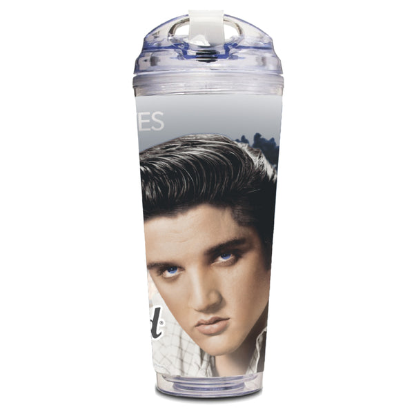 graceland Where Elvis Lives Glitter Travel Tumbler