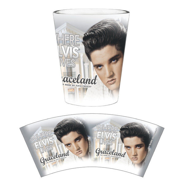 graceland Where Elvis Lives Shot Glass