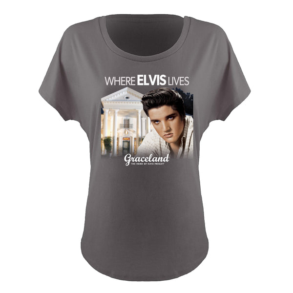 graceland Where Elvis Lives Women's Dolman T-Shirt