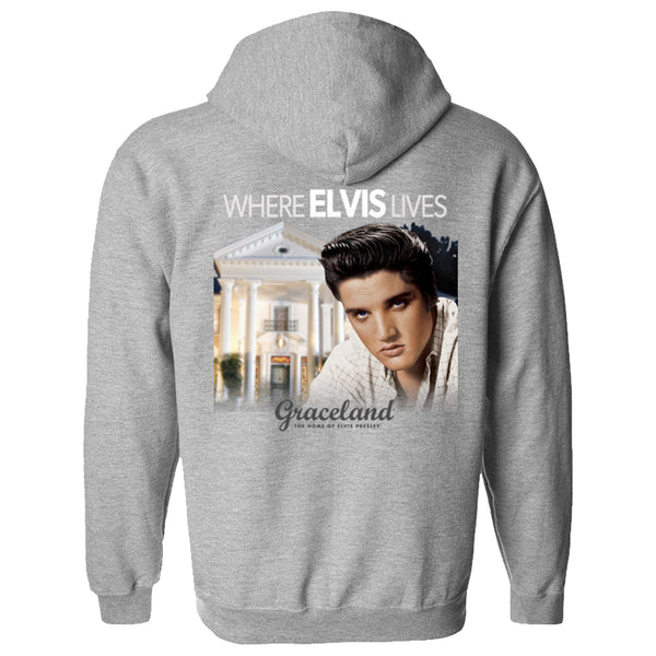 graceland Where Elvis Lives Zip Hoodie