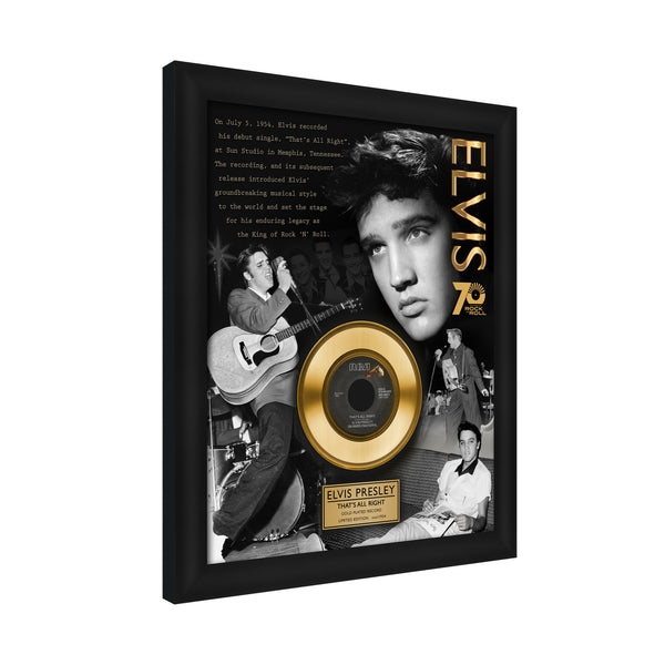 Graceland Limited Edition Elvis Presley That's All Right 70th Anniversary Gold Record