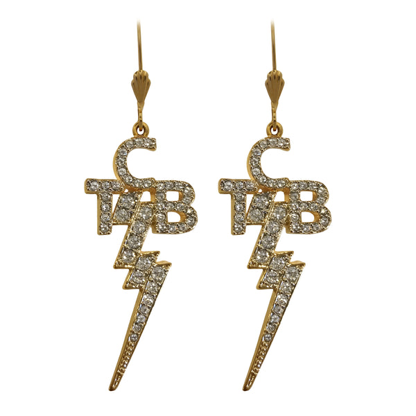 graceland Lowell Hays Gold Plated Crystal TCB Earrings