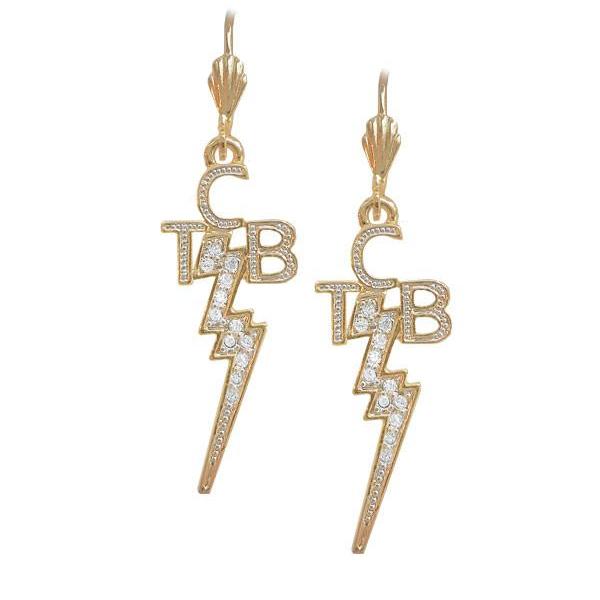graceland Lowell Hays Gold Plated Crystal TCB Earrings