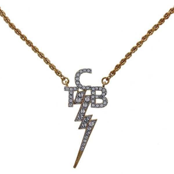 graceland Lowell Hays Gold Plated Crystal TCB Necklace
