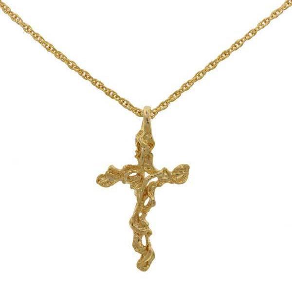 graceland Lowell Hays Gold Plated Nugget Cross Necklace