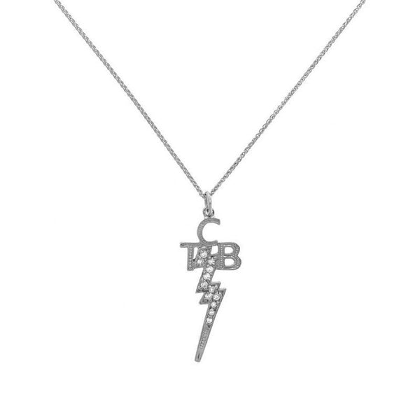 graceland Lowell Hays Sterling Silver Reduced Size TCB Necklace with CZ Accents